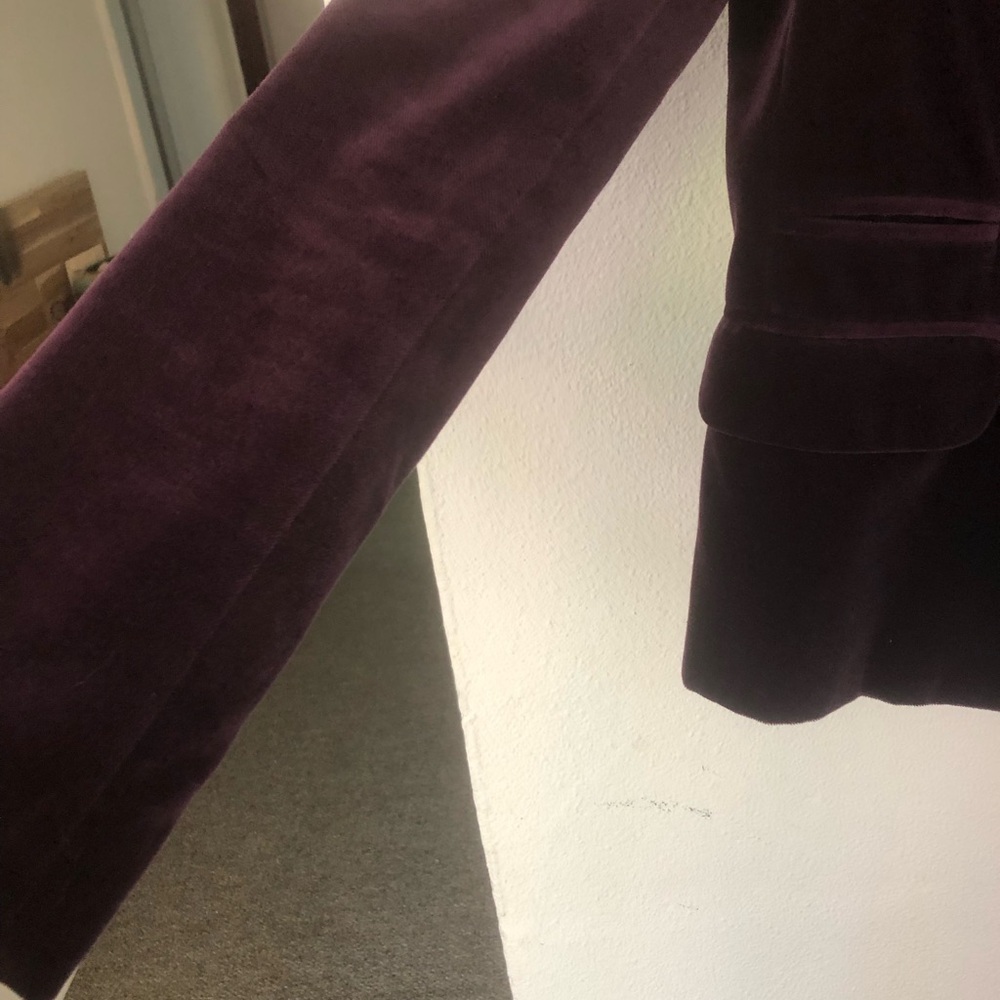 J Crew plum velvet blazer size 0 - Picture 6 of 7